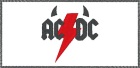 bílá nášivka AC/DC - devil logo
