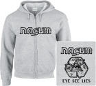 šedivá mikina s kapucí a zipem Nasum - Eye See Lies