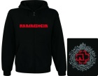 mikina s kapucí a zipem Rammstein - red logo II