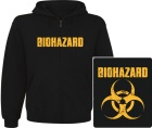 mikina s kapucí a zipem Biohazard - logo