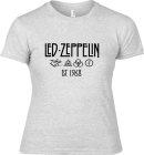 šedivé dámské triko Led Zeppelin - logo