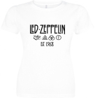 bílé dámské triko Led Zeppelin - logo