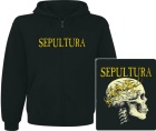 mikina s kapucí a zipem Sepultura - Skull Wings