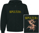 mikina s kapucí a zipem Sepultura - logo II