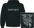mikina s kapucí a zipem Lamb Of God - skeleton eagle