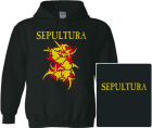 mikina s kapucí Sepultura - yellow logo