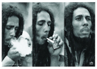 plakát, vlajka Bob Marley - smoke