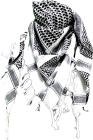 šátek palestina, arafat - černobílý