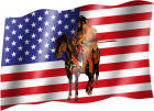 venkovní Americká vlajka s indiánem na koni