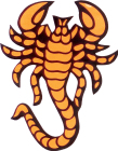 samolepka škorpion - oranžový odstín