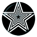 placka, odznak Hvězda - černobílá