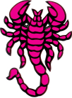 samolepka škorpion - růžový odstín