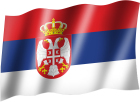 venkovní Srbská vlajka s erbem