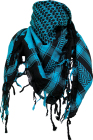 šátek palestina, arafat - černý s tyrkysovým vzorem