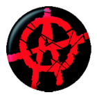 placka, odznak Anarchy - červené áčko