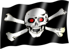 venkovní pirátská vlajka - červené oči
