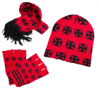 zimní set, rukavice, čepice, šála - maltézský kříž