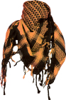 šátek palestina, arafat - černý s oranžovým vzorem