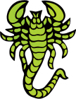 samolepka škorpion - zelený odstín