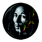 placka, odznak Bob Marley - smoking rasta