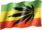 venkovní vlajka rasta, rastafari - marihuana