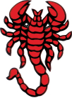 samolepka škorpion - červený odstín