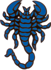 samolepka škorpion - modrý odstín