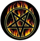 placka, odznak Pentagram - flames