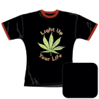 dětské dívčí černé triko Marihuana, Light Up Your Life